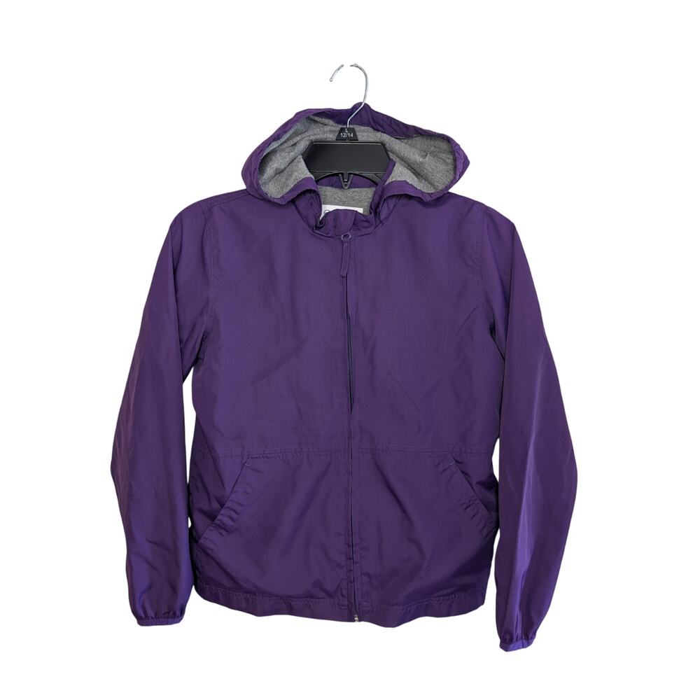 Magellan Outdoors Girls Jackets, Purple Hooded & Lined Windbreaker Anorak, Sz S